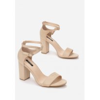 Beige Women's Sandals on a post 1609-42-beige